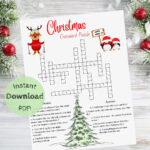 Christmas Crossword Puzzle, Christmas Family Games, Christmas Word For It Falls On The Eve Of Christmas Eve Crossword