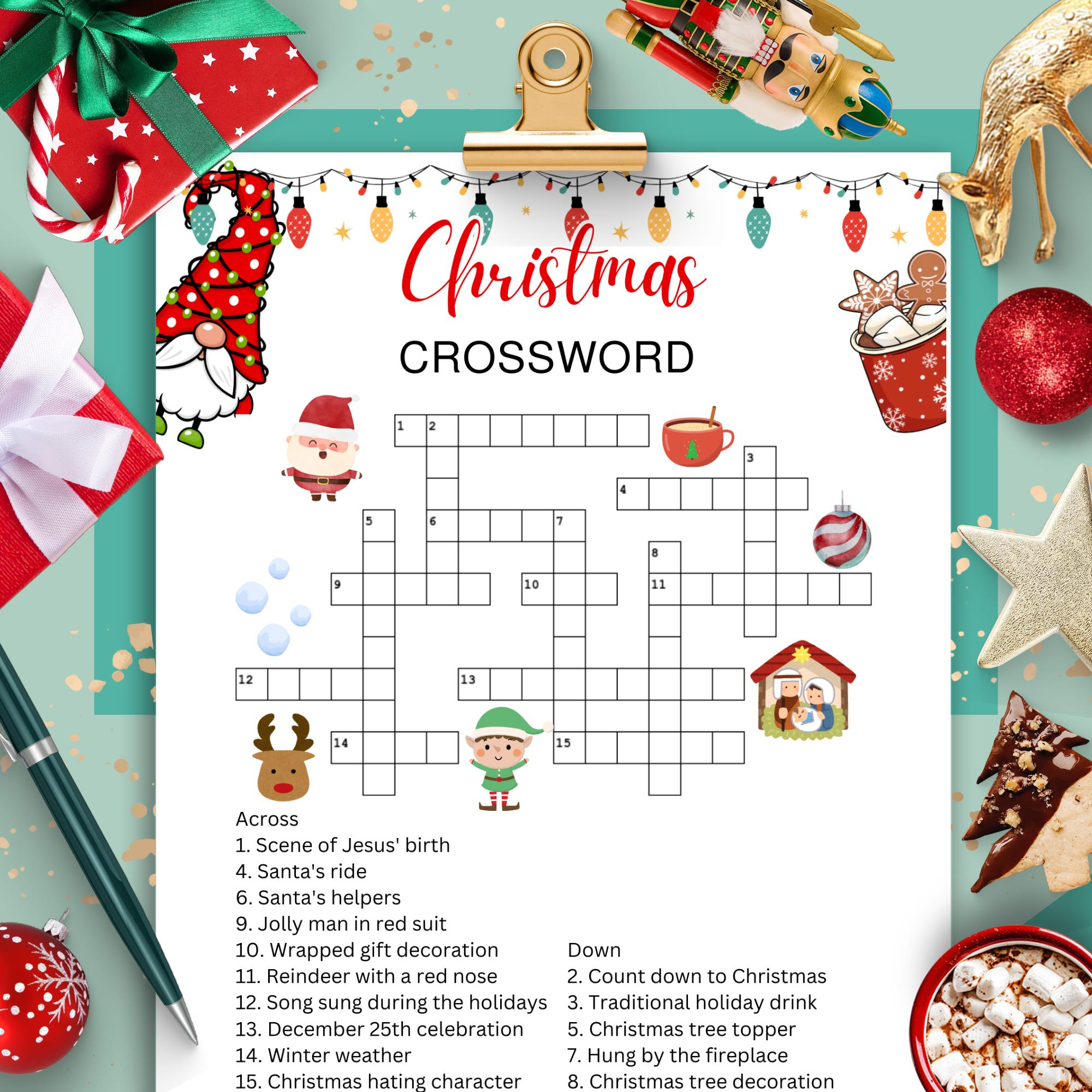 Christmas Crossword Puzzle, Christmas Games Kids, Family Christmas with regard to Christmas Topper Crossword Clue