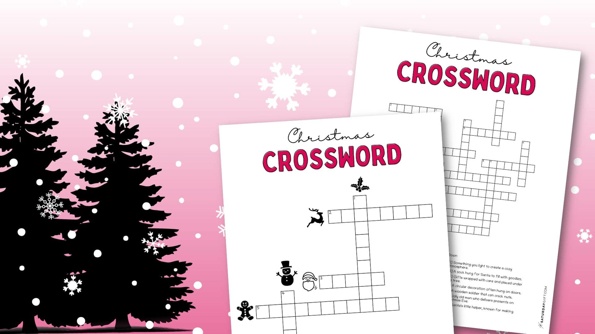 Christmas Crossword Puzzle - Cute &amp;amp; Free Printable | Saturdaygift intended for After Christmas Event Crossword