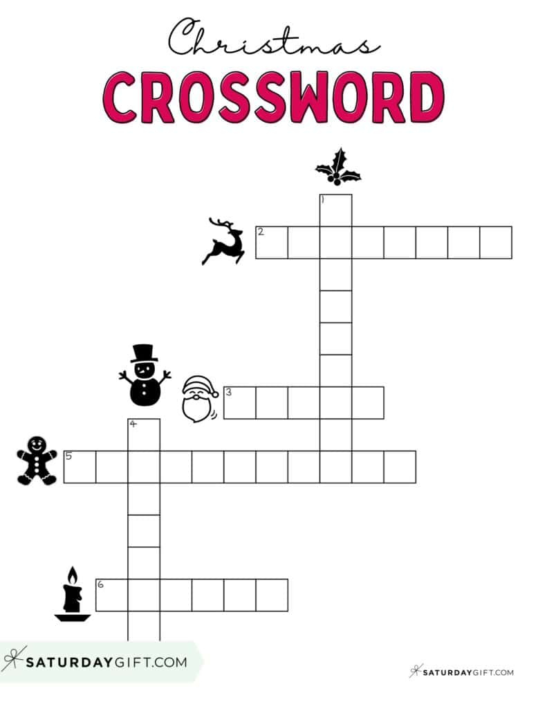 christmas crossword puzzle cute free printable saturdaygift throughout a christmas blank crossword clue Christmas Crossword Puzzle - Cute & Free Printable | Saturdaygift throughout A Christmas Blank Crossword Clue