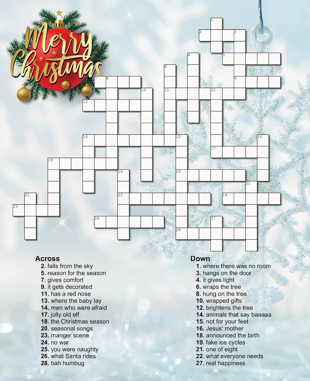 christmas crossword puzzle etsy australia with christmas crossword for adults Christmas Crossword Puzzle - Etsy Australia with Christmas Crossword For Adults