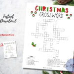 Christmas Crossword Puzzle Printable, Instant Download Kids Inside On Christmas In 800 Ad Crossword Clue