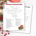 Christmas Crossword Puzzle Printable Worksheet Game Kids, Adults Throughout Christmas Doorway Decoration Crossword