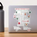 "Christmas Crossword Puzzle" Sticker For Salegitarus | Redbubble Throughout Sticker On A Christmas Present Crossword Clue