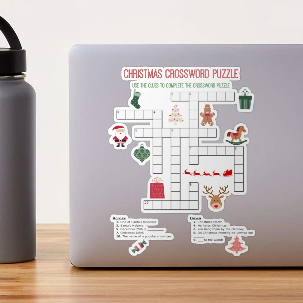 christmas crossword puzzle sticker for salegitarus redbubble throughout sticker on a christmas present crossword clue "Christmas Crossword Puzzle" Sticker For Salegitarus | Redbubble throughout Sticker On A Christmas Present Crossword Clue