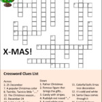 Christmas Crossword | Templates At Allbusinesstemplates Inside Christmas Entertainment Crossword Clue