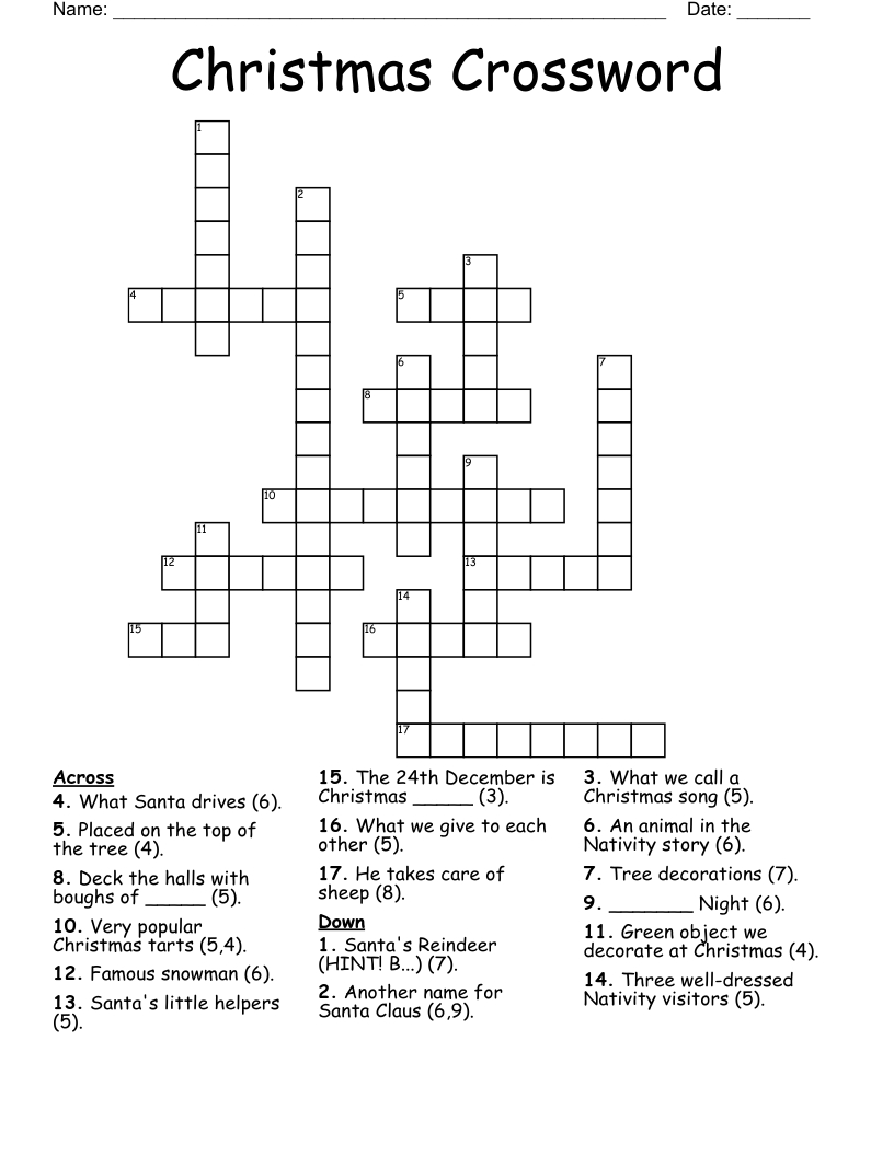 christmas crossword wordmint regarding christmas visitor crossword clue Christmas Crossword - Wordmint regarding Christmas Visitor Crossword Clue