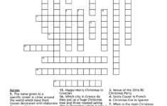 Christmas Crossword – Wordmint throughout Place For Christmas Lights Crossword