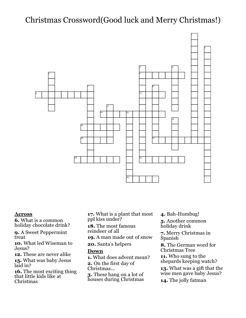 christmas crosswordgood luck and merry christmas wordmint intended for like a good christmas crossword Christmas Crossword(Good Luck And Merry Christmas!) - Wordmint intended for Like a Good Christmas Crossword