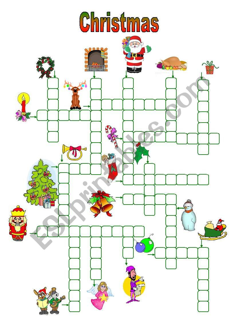 Christmas Crosswords (13.11.09) - Esl Worksheetmanuelanunes3 throughout Christmas Crosswords For Adults with Answers