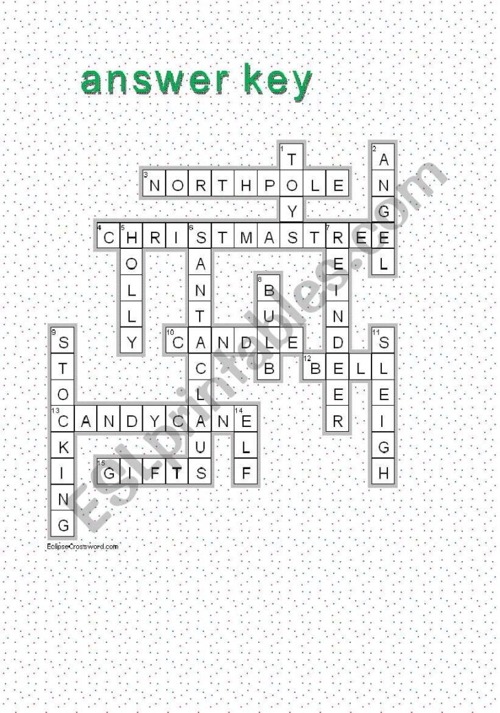 The Science of Christmas Crossword Answer Key The Science of Christmas Crossword Answer Key