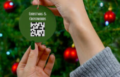 Christmas & Crosswords Porcelain Ornament – Crossword – Word Games in Crossword Clue Christmas Decoration
