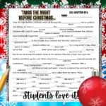 Christmas Holiday Activities For Middle School Ela English: Mad In Part Of A Beloved Christmas Poem Crossword
