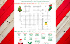 Christmas Holiday Fill In Crossword Puzzle Worksheet Digital intended for Printable Christmas Crosswords For Adults