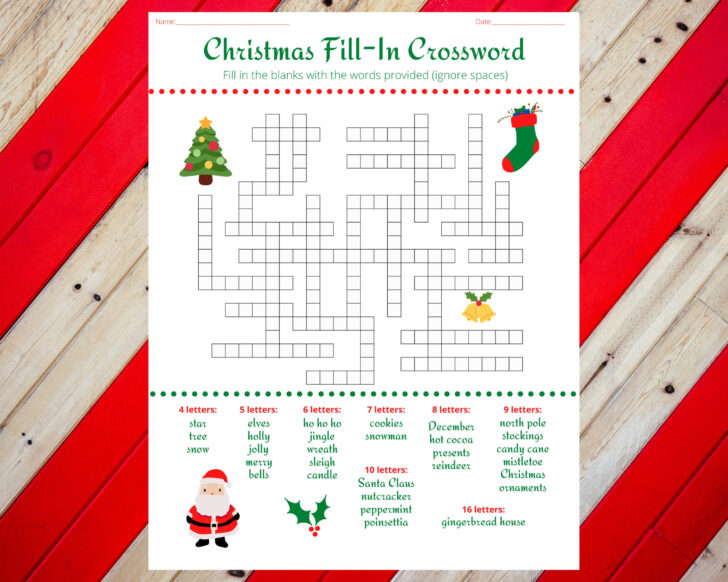 Printable Christmas Crosswords For Adults Printable Christmas Crosswords For Adults