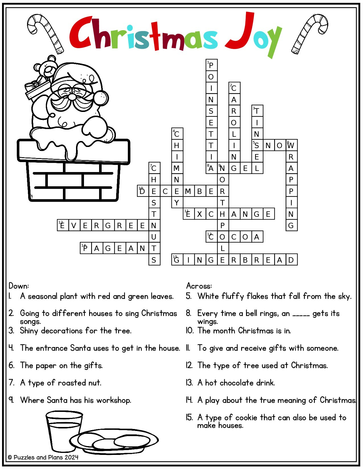 Christmas Joy Crossword Puzzle To Print - Puzzlesandplans for Christmas Crosswords For Adults With Answers