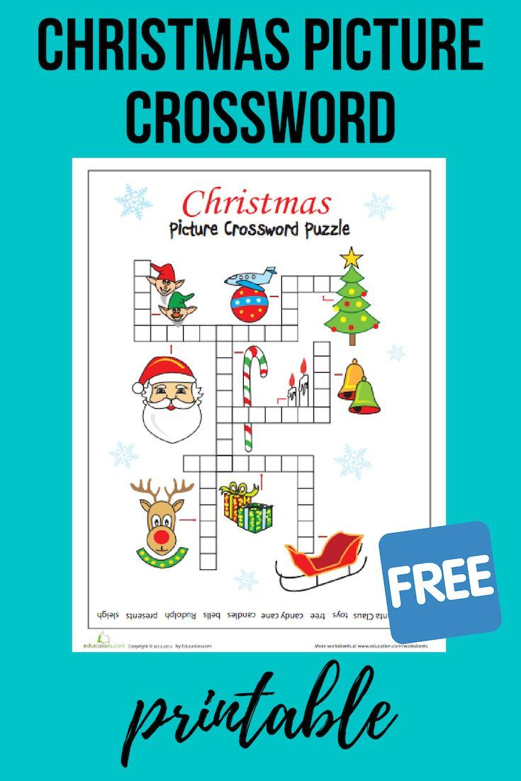 Christmas Picture Crossword | Worksheet | Education in Christmas Crossword Puzzle Education.com
