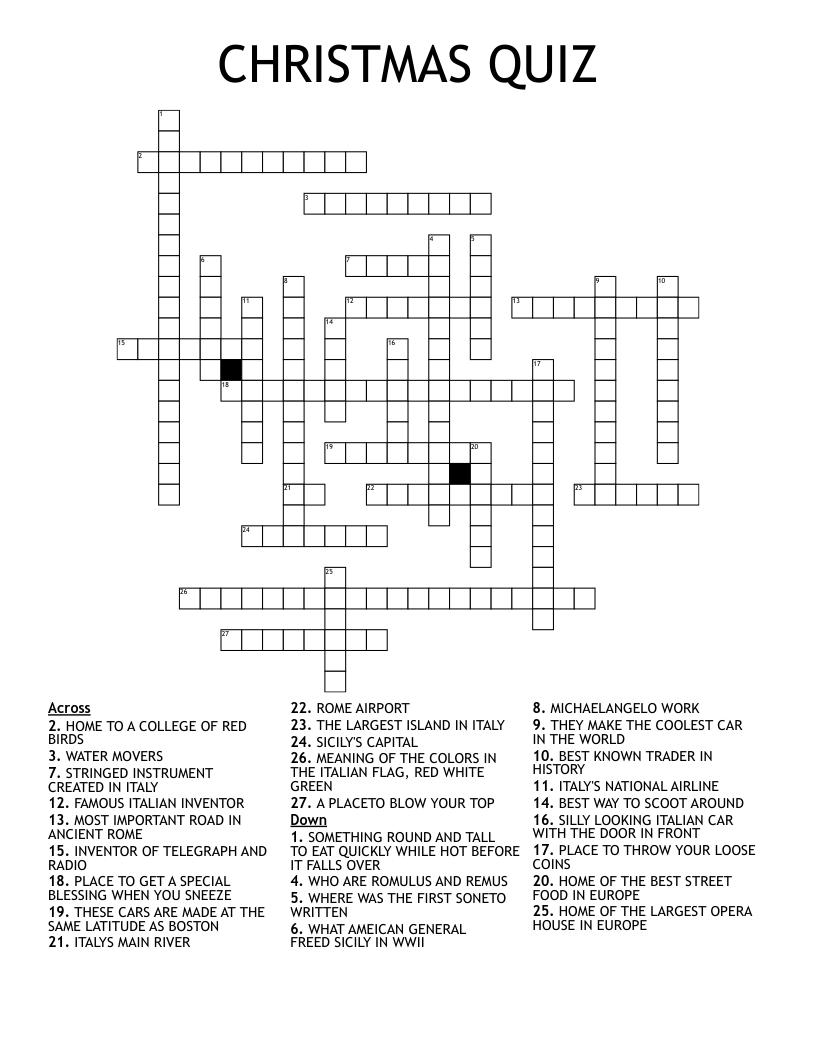 christmas quiz crossword wordmint throughout christmas in italy crossword Christmas Quiz Crossword - Wordmint throughout Christmas In Italy Crossword