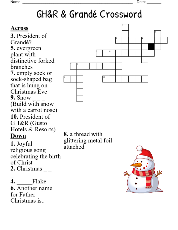 A Christmas Song Crossword Clue