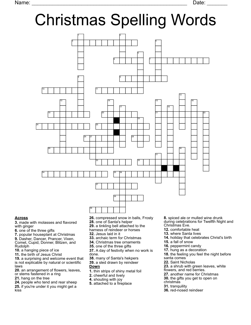 christmas spelling words crossword wordmint throughout christmas shrub crossword clue Christmas Spelling Words Crossword - Wordmint throughout Christmas Shrub Crossword Clue