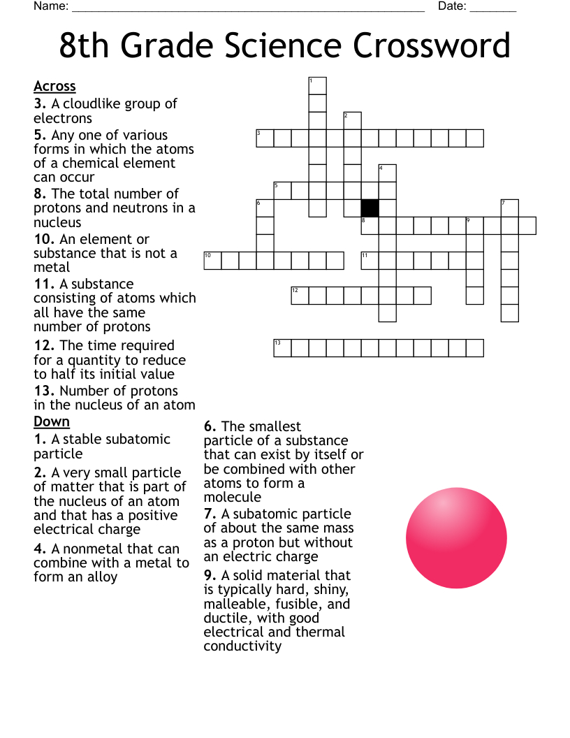 Christmas Themed Science Crossword - Wordmint in Christmas Science Crossword Answer Key