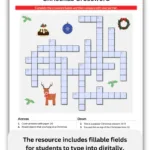Christmas Vocabulary Crossword – Esl Christmas Crossword Puzzle Inside Popular Christmas Time Dessert Crossword