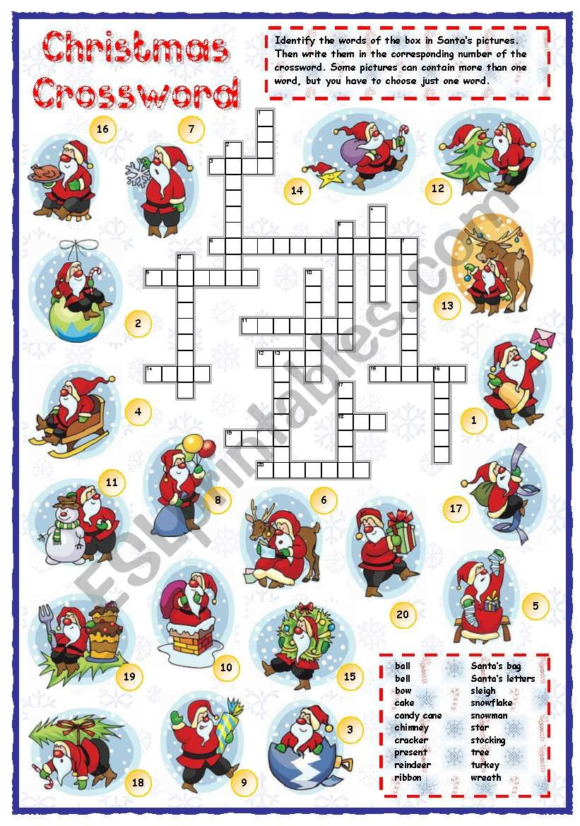 christmas vocabulary crossword esl worksheetmpotb in christmas words crossword answer key Christmas Vocabulary Crossword - Esl Worksheetmpotb in Christmas Words Crossword Answer Key