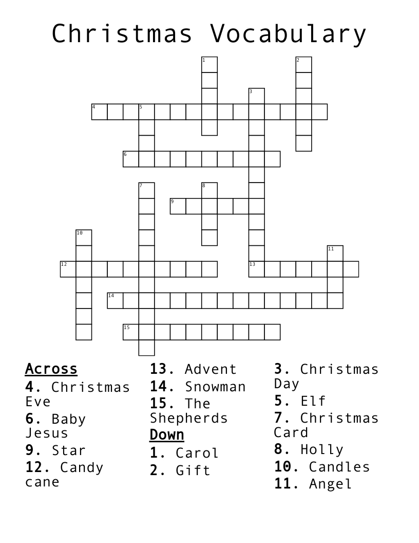 christmas vocabulary crossword wordmint in christmas vocabulary crossword puzzle Christmas Vocabulary Crossword - Wordmint in Christmas Vocabulary Crossword Puzzle