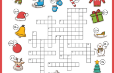 Christmas Vocabulary Image Crossword for Free Printable Christmas Crossword Puzzle With Answers