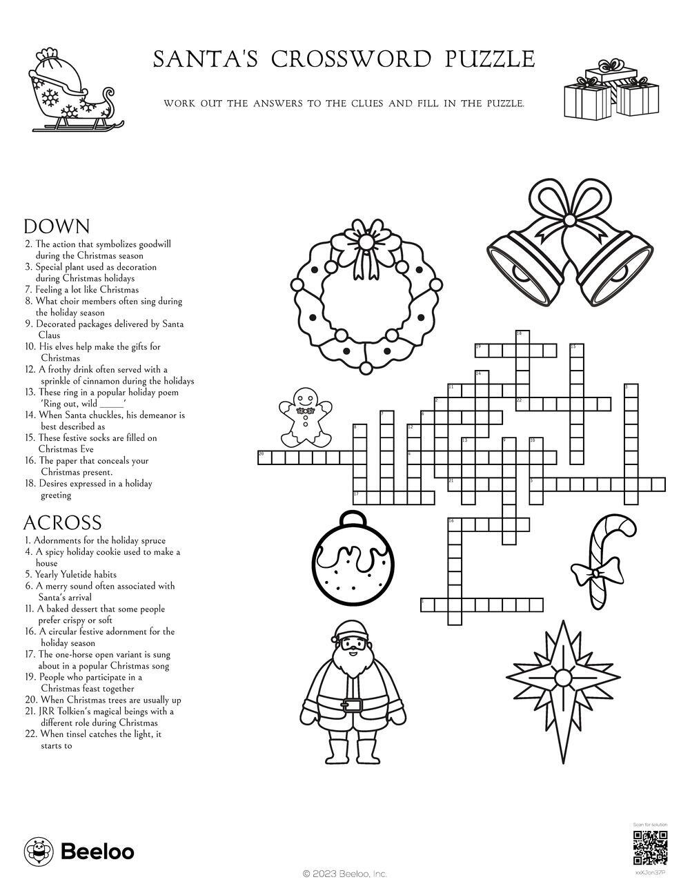 Christmas Wholesale Crossword Children Learn English Words regarding Part Of A Beloved Christmas Poem Crossword