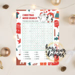 Christmas Word Search, Christmas Game, Printable Game, Puzzle, Cat Within Christmas Poem Opener Crossword