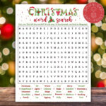 Christmas Word Search Game Printable, Christmas Party Game With Felt In The Christmas Spirit Crossword