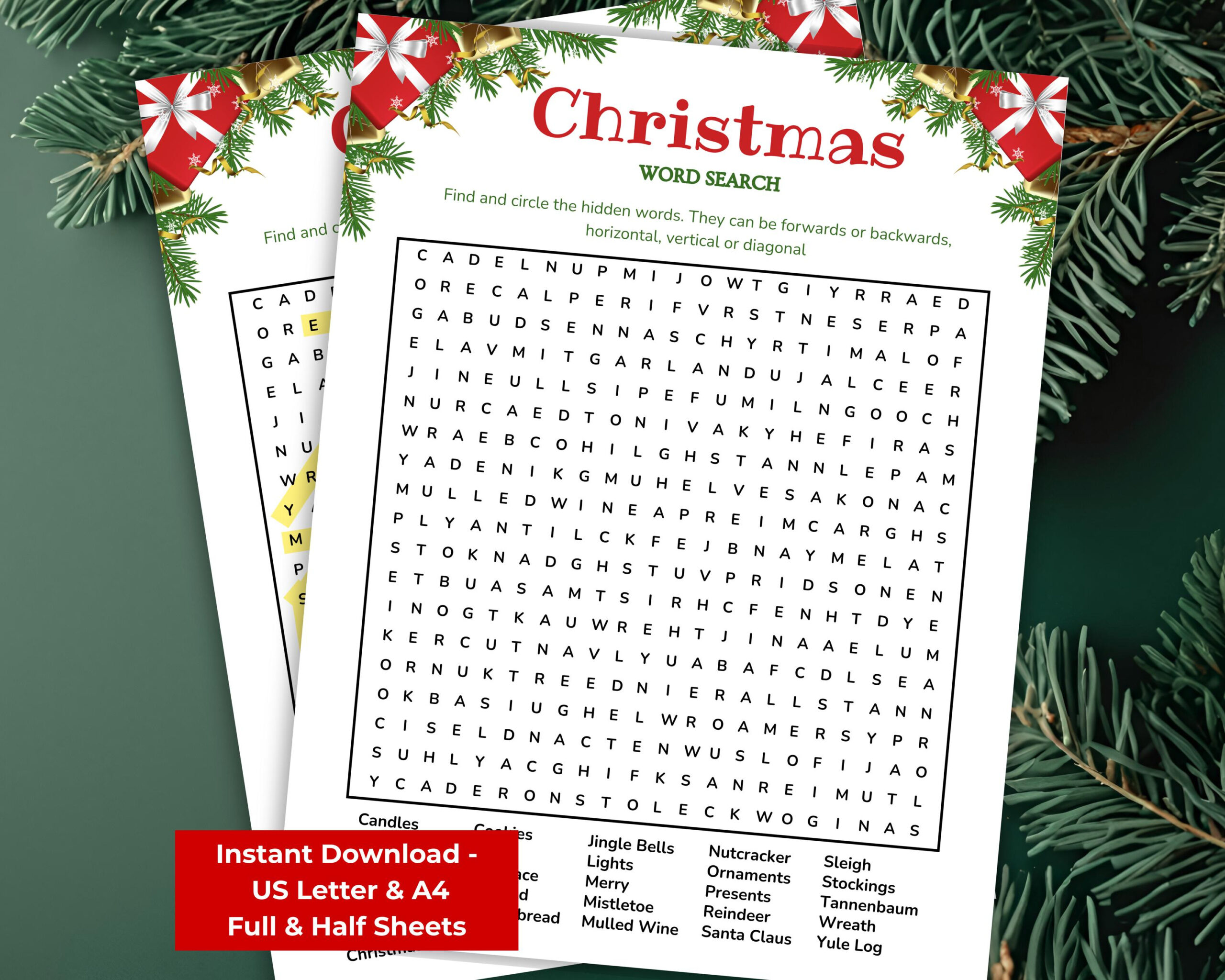 Christmas Word Search Printable For Adults, Sip And Solve, Word with Christmas Themed Pub Crawl Crossword