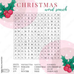 Christmas Word Search Puzzle. Fun Colorful Printable Activity Within Christmas Party Game Crossword