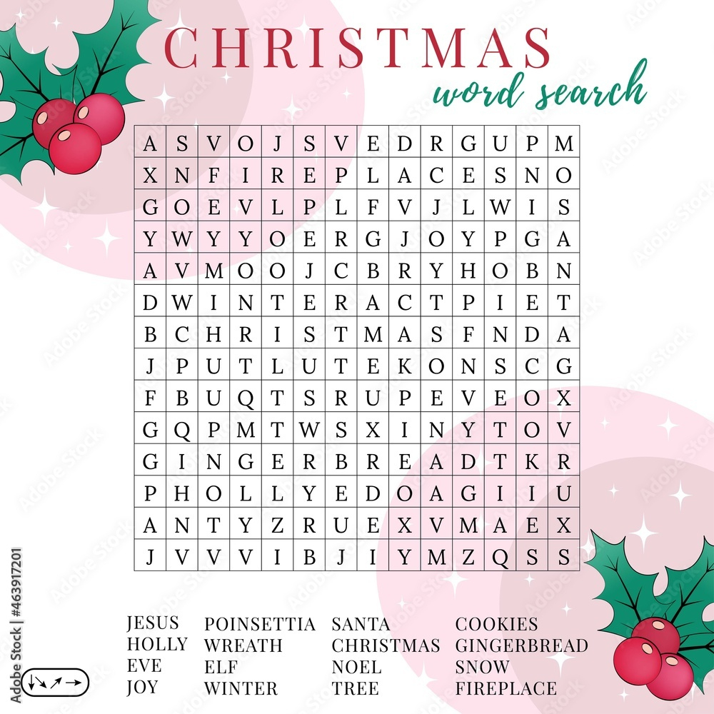 Christmas Word Search Puzzle. Fun Colorful Printable Activity within Christmas Party Game Crossword