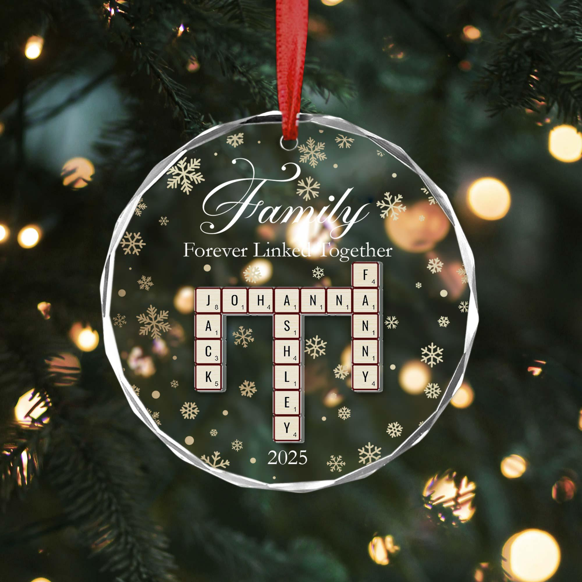 Crossword Family Christmas Ornament - Etsy Australia within Spherical Christmas Tree Ornament Crossword Clue
