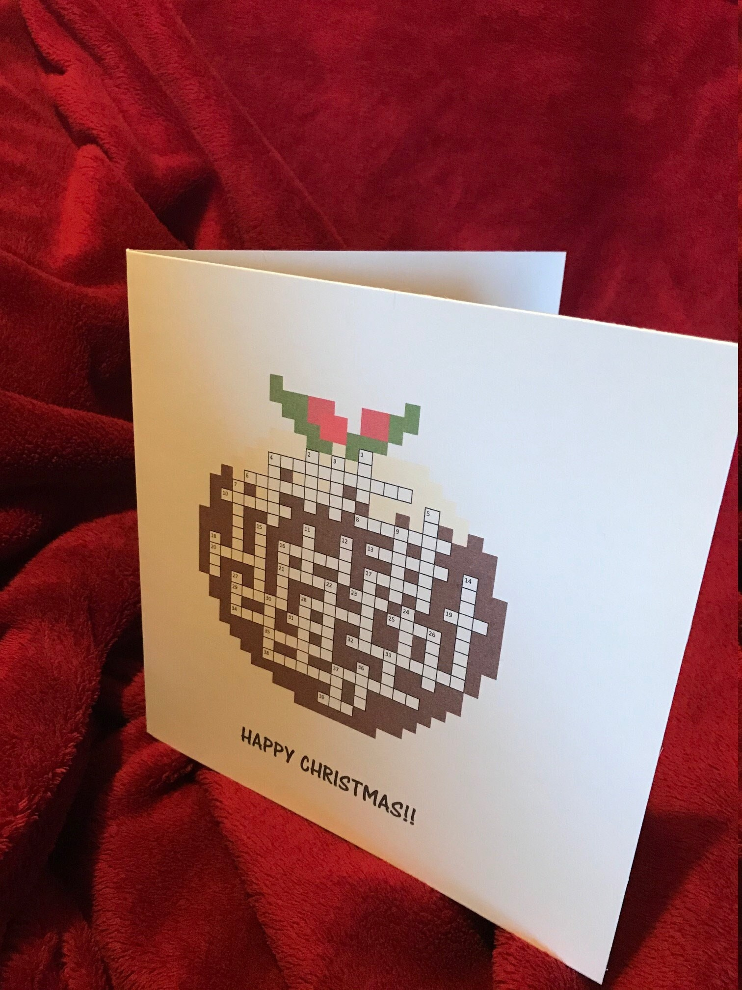 Cryptic Crossword Christmas Card - Etsy Uk regarding Christmas Pudding Crossword Clue