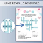 Customized Name Reveal Crossword Game | Name Announcement | Personalized  Name Reveal Game | Blue And Pink Baby Shower Games With Christmas Dinner Centerpiece Crossword 3 Letters