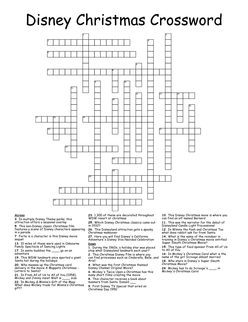 disney christmas crossword wordmint with regard to christmas delivery crossword clue Disney Christmas Crossword - Wordmint with regard to Christmas Delivery Crossword Clue