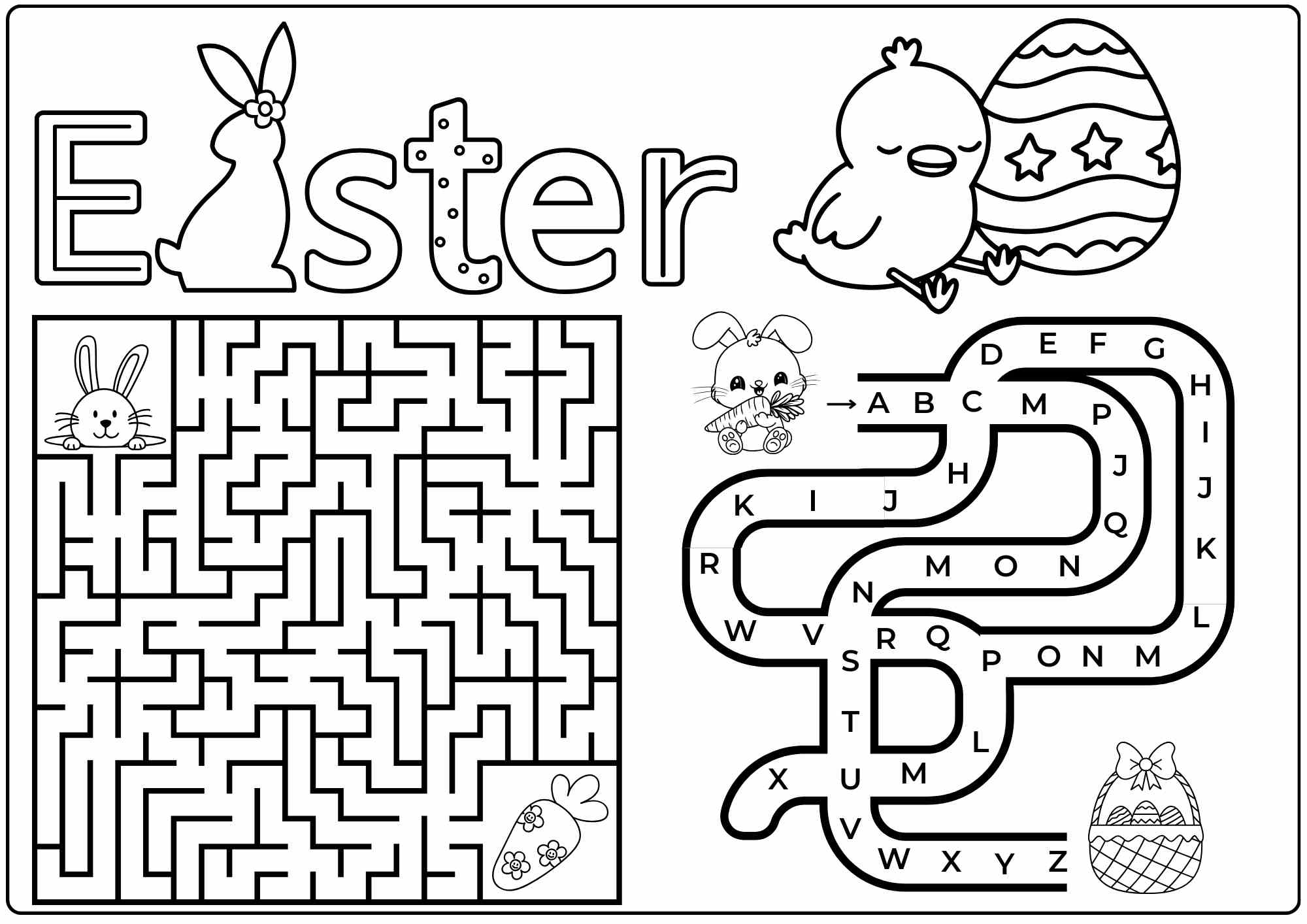 Easter Bunny Alphabet Maze &amp;amp; Path Activity Follow The Abcs &amp;amp; Find in Follower Of Christmas Or Easter Crossword