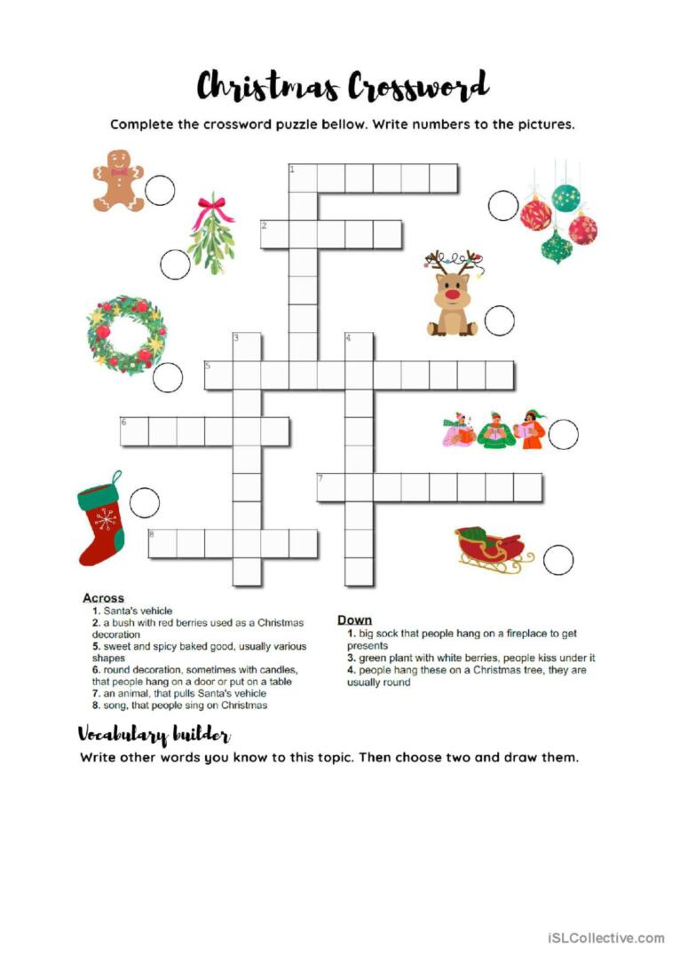 easy christmas crossword a1 a english esl worksheets pdf doc with easy christmas crossword puzzle Easy Christmas Crossword A1-A…: English Esl Worksheets Pdf & Doc with Easy Christmas Crossword Puzzle