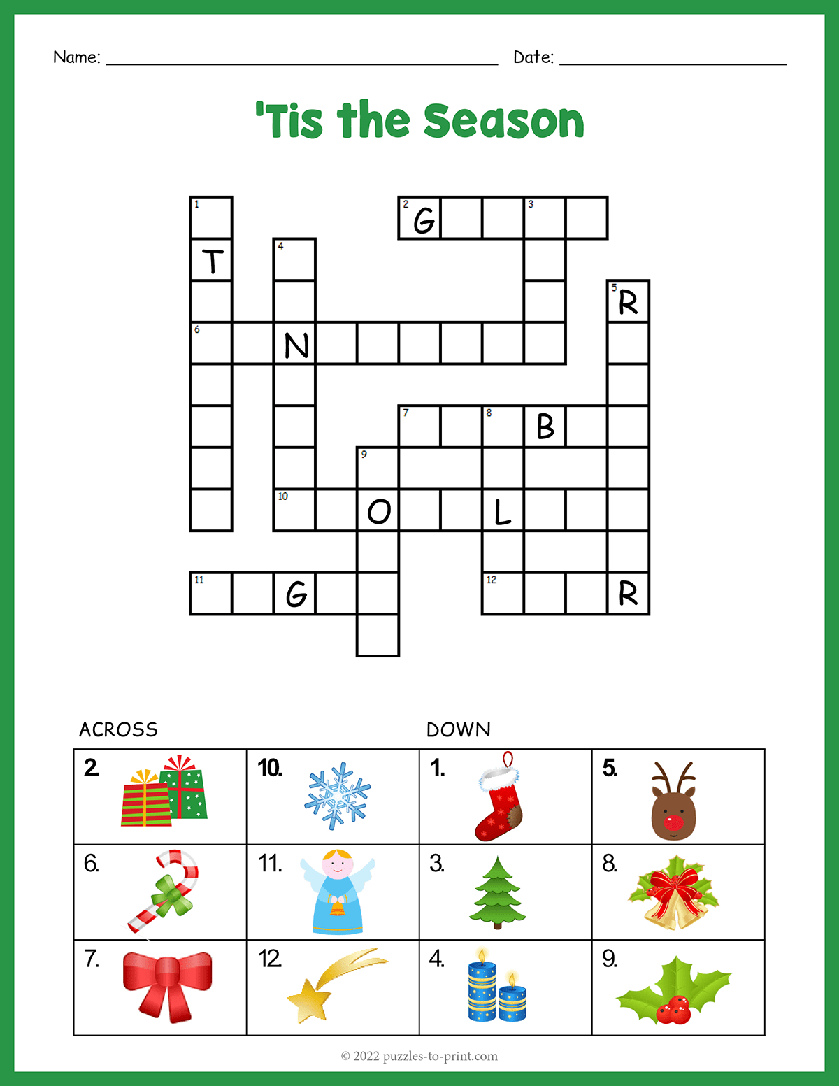 Easy Christmas Crossword inside Christmas Crossword Puzzle Easy