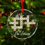 Family Crossword Christmas Ornament, Scrabble Personalized With Regard To Shapes Of Many Christmas Ornaments Crossword