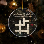 Family Crossword Ornament   Etsy Throughout Like Many Christmas Ornaments Crossword