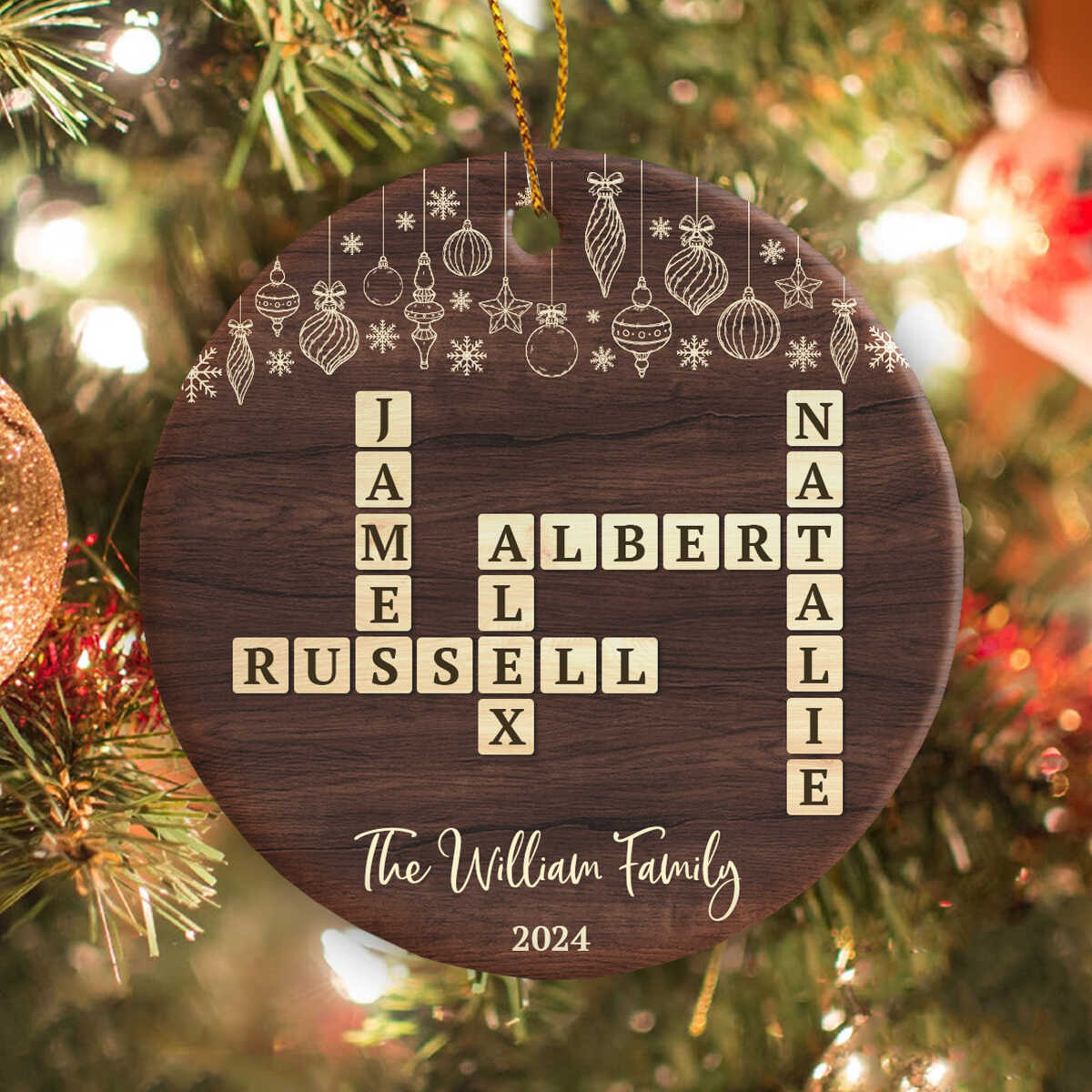 family crossword puzzle ornament custom family member name inside popular christmas ornament for one crossword clue Family Crossword Puzzle Ornament, Custom Family Member Name inside Popular Christmas Ornament For One Crossword Clue