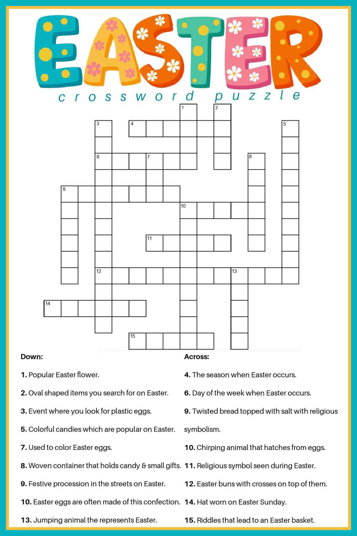 Free Easter Crossword Puzzle Printable - 2 Versions &amp;amp; Answer Key intended for Christmas or Easter Crossword Clue