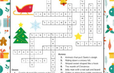 Free Printable Christmas Crossword Puzzle For Kids intended for Christmas Challenge Crossword Answers