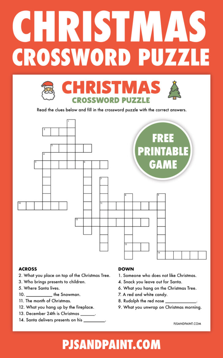 Christmas Season Activity Crossword