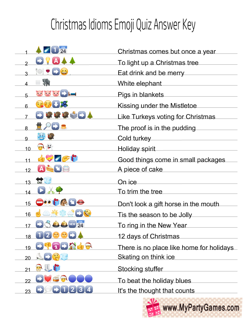 free printable christmas idioms emoji quiz with answer key with christmas idioms crossword puzzle Free Printable Christmas Idioms Emoji Quiz With Answer Key with Christmas Idioms Crossword Puzzle
