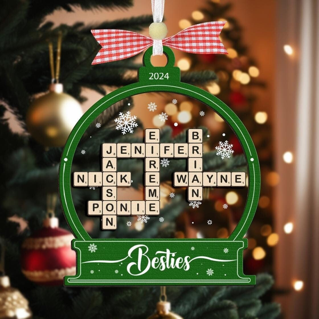 Friend Crossword Christmas Ornament, Scrabble Personalized in Some Christmas Decorations Crossword